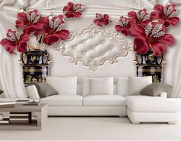 Custom Po Wallpaper 3D European Style Jewellery Flower Living Room Bedroom TV Background Wall Murals Wallpaper For Walls9382388