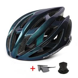 SUPERIDE Outdoor Road Bike Mountain Helmet with Rearlight Ultralight DH MTB Bicycle Sports Riding Cycling 240428