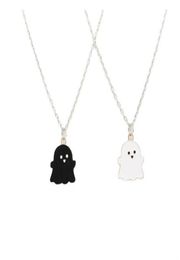 Black And White Ghost Pendant Necklaces For Women Men Friend Lovely Ghost Pendant Couple Necklace Fashion Jewelry GC9838354384