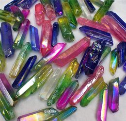 beautiful natural aura quartz crystal points aura coating crystal wands quartz rock healing points for 6232155