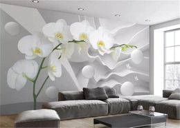 Custom 3d Mural Wallpaper Dabstract Space Phalaenopsis Ball Living Room TV Background Bound Wall Home Improvement Silk Wallpapers7524844