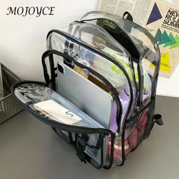 Backpack Clear Transparent School Large Capacity See Through Bookbag Multi-pockets PVC Bag For Outdoor Travel
