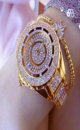 Wristwatches 2021 Luxury Women Watches Diamond Big Dial Clock Quartz Ladies Fashion Rhinestone Wristwatch Relogios Femininos1786543