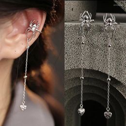 Backs Earrings Dark Spider Long Tassel Ear Clip For Women Exquisite Snake Metal Beads Chain Romantic Without Earholes Fashion Jewelry