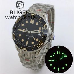 Wristwatches 41mm Mechancial Men Watch Sapphire Glass Black Dial NH35A MIYOTA PT5000 Movement Steel Bracelet Ceramic Bezel Date