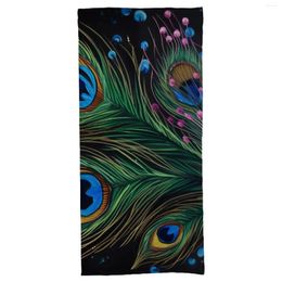 Bath Accessory Set Beach Towel Peacock Feather Microfiber Towels Swimmers Bathroom 27.6"x55.1"