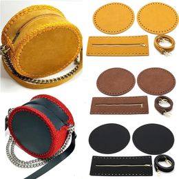4pcs/set DIY Handmade Handbag Bag Strap Hardware Package Accessories Round PU Leather Crossbody Bags Strap Fashion Shoulder Bag 240422