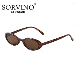 Sunglasses SORVINO Sexy Small Oval Frame Women's Leopard Brown Sun Glasses Female 2024 Brand Designer Retro Colourful Eyeglass