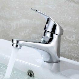 Bathroom Sink Faucets Basin Single Hole Faucet Zinc Alloy Washbasin Bathroom Sink Home Faucet Sink Bathtub Tap Cold Water Faucet to Save Water