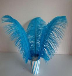 whole 100pcslot 1214inch3035cm Turquoise Ostrich Feather Plumetable Centrepiece ebent suplply party festive decor8440310