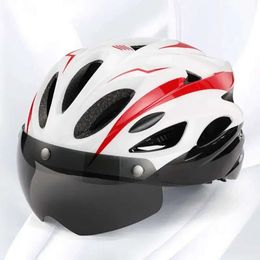 Magnetic Adult 2024 Goggles New Bicycle Integrated Formation with Tail Lights Helmet Road Cycling PF