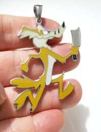 Stainless Steel ICP Juggalo Wile E Coyote Pendant necklace Charms for Mens Gifts Jewellery Large 2inch W Ball chain 300390391602431