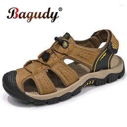 Sandals Large Size Men's Beach Outdoor Genuine Leather Summer Men Shoes Breathable Flat Casual Sneakers Footwear Wading