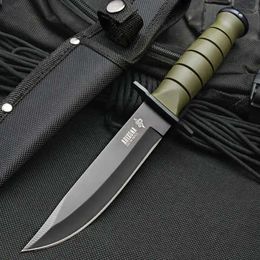 Straight Barbecue Small 2024 Knives Fruit Knife Portable Outdoor Survival Knife Black Handle Camping Hunting Hike Collection Gifts P230506