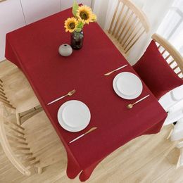 Table Cloth 2024 Red Cotton And Linen Rectangular Cloth_Jes98