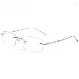 Sunglasses Frames Women Pure Titanium Prescription Lenses Men Rimless Optical Light Weight Anti Blue Ray Glasses Frame