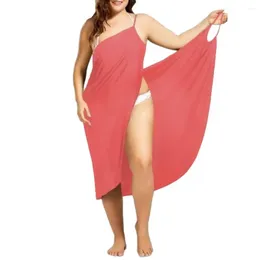 Summer Beach Sexy Women Solid Colour Wrap Dress Bikini Cover Up Sarongs Swimwear Swimsuit Women's Clothing