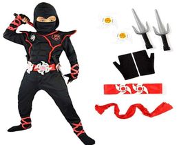 Ninja Costume Child Ninja Party Costumes Boys Halloween Fancy Dress Anime Cosplay Warrior Ninja Suit Kids Clothes Jumpsuit Set G091494582