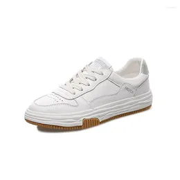 Casual Shoes 2024 Genuine Leather Women Sneakers Lace Up Flats Small White Ladies Footwear
