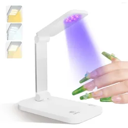 Nail Dryers Rechargable UV Lamp 2 In 1 Light For Gel Nails Foldable Mini Led USB Lamps Salon Manicure