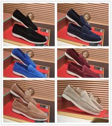 Fashion Designer Men Loross Walk Suede Loafers Shoes Men Women Hand Stitched Smooth Jogging Slip-on Comfort Party Dress Casual Walking EU38-46