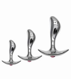 Metal Anal Plug Expansion Butt plugs Can Strapon Smooth Dildo G Spot Stimulation Masturbator Sex Toys For ManWomen9732727