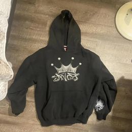 Men's Hoodies Hip Hop Skull Graphic Streetwear JNCO Hoodie Y2K Oversized Sweatshirt Black Mens Womens Harajuku Gothic Pullover Clothes