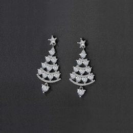 Dangle Chandelier Fashion Xmas Santa Claus Drop Earrings Christmas Tree Snowflake Long Tassel Chain Earring Women Jewellery Girlfriends Gift