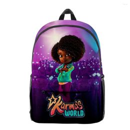 Backpack Harajuku Karma's World Tv Show Pupil Bookbag Notebook Backpacks 3D Print Oxford Waterproof Boys/Girls Travel
