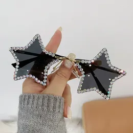 Sunglasses Fashion Retro Pentagram Y2K For Women Bling Rhinestone Star Shaped Sun Glasses Shades Dance/Party/Halloween Eyewear