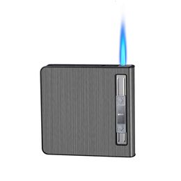 Multi Function Smoking Tools Without Gas Refill Lighter Metal Aluminium Alloy Cigarette Case With Lighter