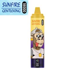 Original Sunfire 18000 puffs 10 Flavour Disposable vape e-cigarettes 25ml prefilled vape With LED Display 0%2%3%5% 850mah Rechargable 9000 pro vapes electronic device