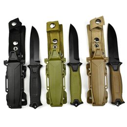 Multi-Function Abs+Rubber Handle Fixed Blade Knife 8Cr13mov Steel Customizable OEM Outdoor Survival Hunting Knives Sheath