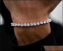 Bangle Jewelrycz Tennis Bracelet For Women Men Exquisite Fashion Charm Braclet Chain Hip Hop Bracelets No Fade Jewellery Drop Delive8034466