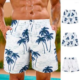 Men's Shorts Beach With Mesh Lining Swimsuit 3D Plant Swimming 2024 Quick Drying Cool Ice