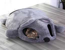 Cute Cat Soft Cave Bed Funny Mice Shape Kitten House With Two Playing Ball Toys Warm Nest Pet Cats Sleeping Mat LJ2012251605715