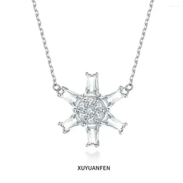 Chains XUYUANFEN Hexagram Star Zircon Necklace For Women With A Small European And American Style Fashion Pendant