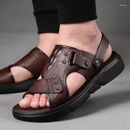 Sandals Men's Leather Soft Sole Anti Slip Beach Shoes Casual For Men Sandalias De Verano Herren Sandalen Sandales Homme