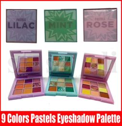 New Eye Eyeshadow Palettes Shimmer Matte Glitter Metallic Pigmented Portable 9 Colours Pastels Rose Mint Lilac Eyes Make Up Palette6146662