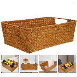 Dinnerware Sets Straw Bread Basket Desktop Snack Container Home Decor Toiletries Storage Decorative Baskets For Decorations Cosmetics