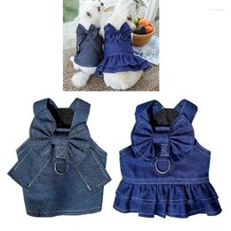 Dog Apparel Medium Costume French Dress Pet Harness Denims Skirt Clothes Puppy Lovely Breathable Pography Suit Y5GB