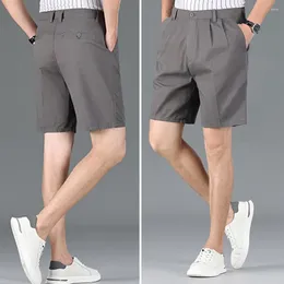 Men's Shorts Men Suit High Waist Stylish Office Wear For Work Or Casual Outings Straight Wide Leg