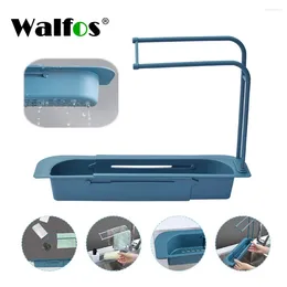 Kitchen Storage Walfos Sink Drainer Rack Basket Bag Faucet Holder Adjustable Bathroom Tool