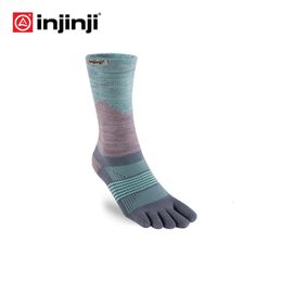 Injinji Womens Trail Mid-weight Crew Socks Running Quick-drying Breathable Sports COOLMAX Pilates Five Fingers Heated 240428