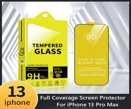 9D Tempered Glass For iPhone 13 12 11 Pro XS Max Screen Protector 8 7 6S Plus Full Coverage Black Edge with 10 in 1 Retail Package9438741