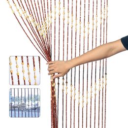 27 Strand Vintage Natural Wood and Bamboo Beaded Curtain Fly Screen for Bath Bedroom Porch Doorway 240429