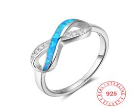 China Genuine 925 Sterling Silver Ring Endless Love Infinity Women Gift high quality blue fire opal infinite design engagement rin4105923