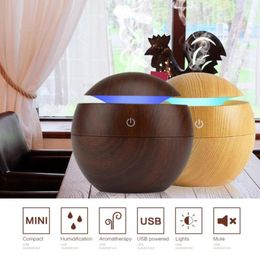 130ml Multifunction USB Aroma Essential Oil Diffuser Ultrasonic Cool Mist Humidifier Air Purifier 7 Colour Change LED Night Light f7584165