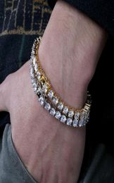 Diamond Tennis Bracelets Jewelry Fashion Luxury Grade Quality 5mm Zircon Hip Hop Iced Out Bracelets 18K Gold Plated Chain Bracelet5648094
