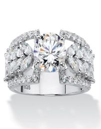 Choucong Brand Wedding Rings Vintage Jewellery 925 Sterling Silver Marquise Cut White Topaz CZ Diamond Gemstones Eternity Women Enga1820778